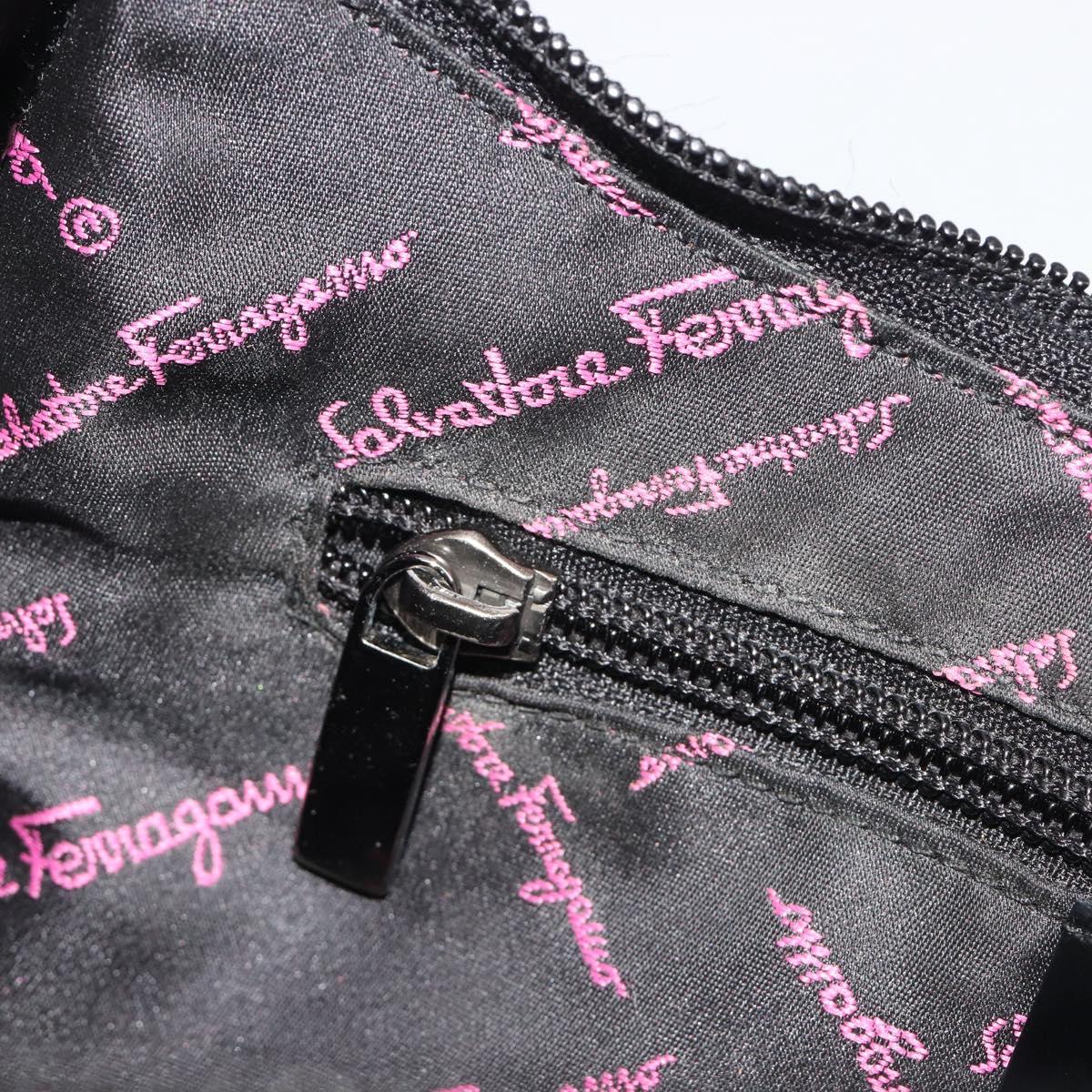 Salvatore Ferragamo Shoulder Bag Leather Black Auth bs36615V