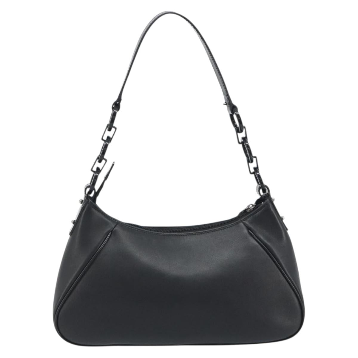 Salvatore Ferragamo Shoulder Bag Leather Black Auth bs36615V
