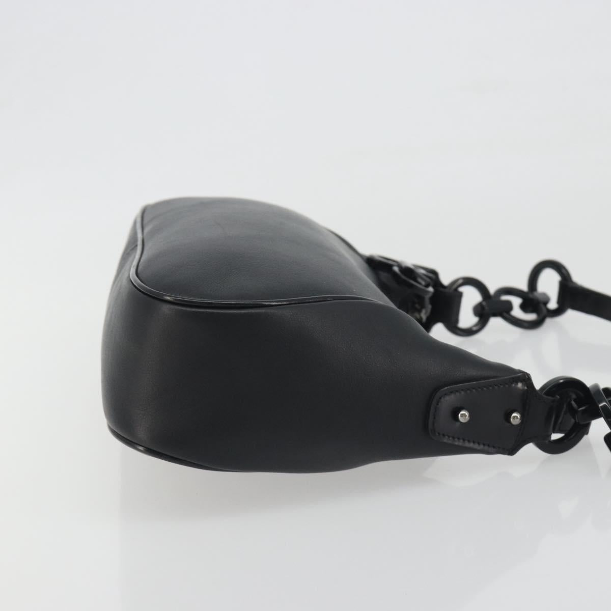 Salvatore Ferragamo Shoulder Bag Leather Black Auth bs36615V