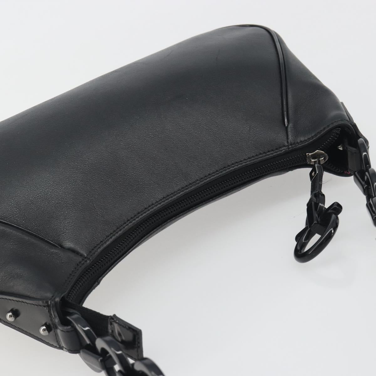 Salvatore Ferragamo Shoulder Bag Leather Black Auth bs36615V