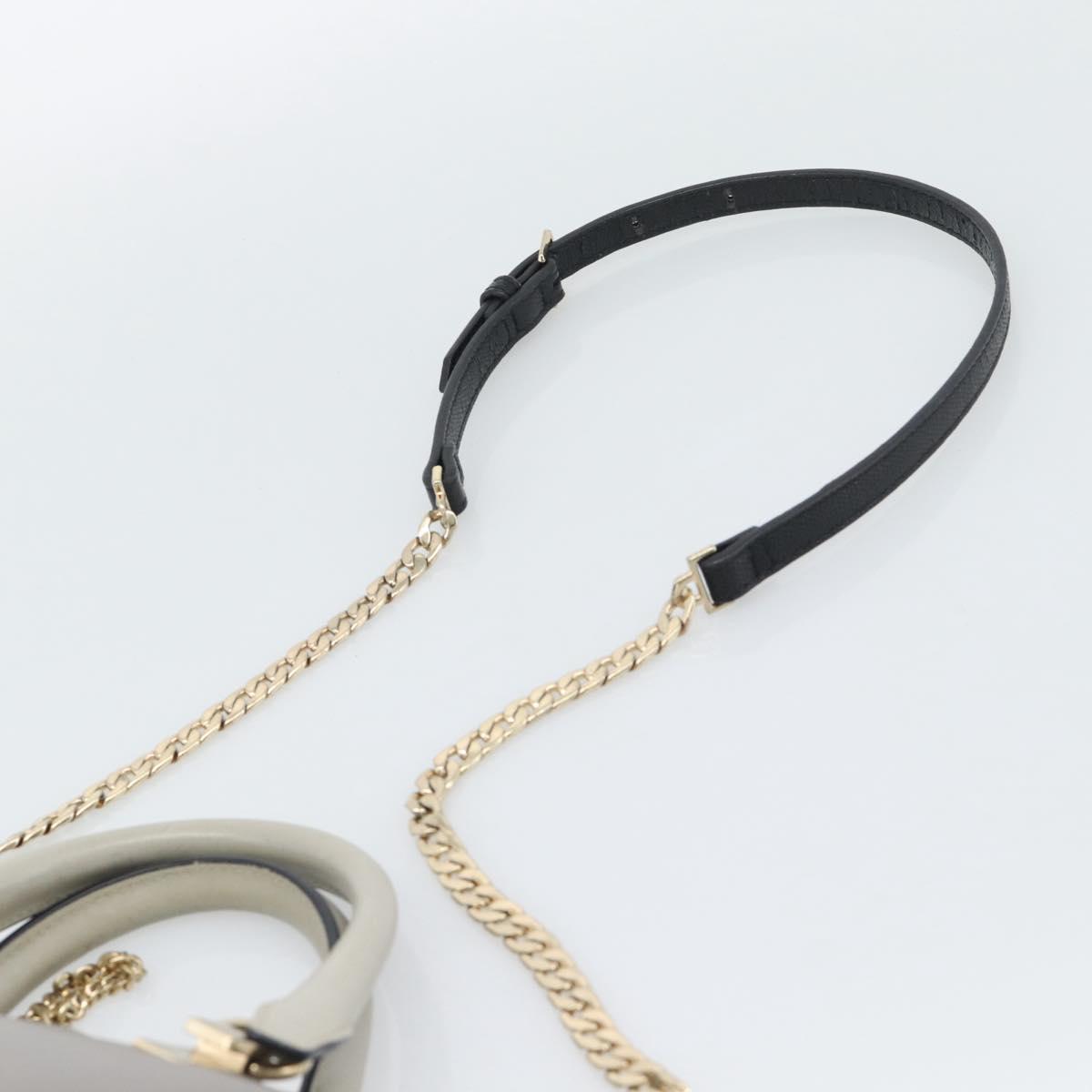 Chloe Hand Bag Leather 2way Gray Gold Auth bs36618A