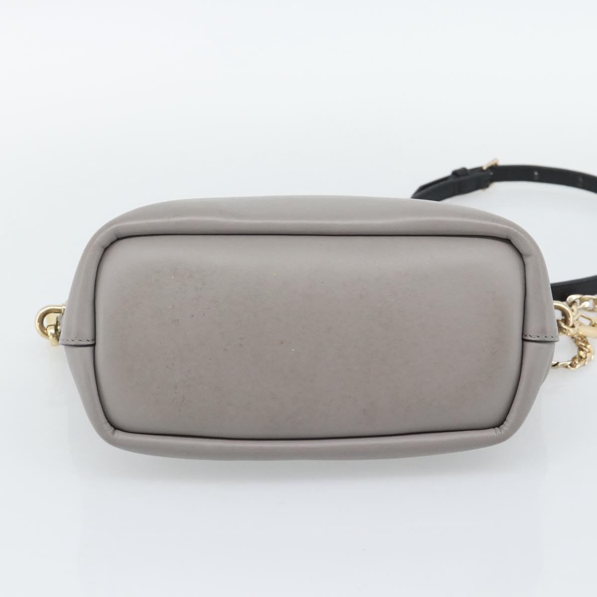 Chloe Hand Bag Leather 2way Gray Gold Auth bs36618A