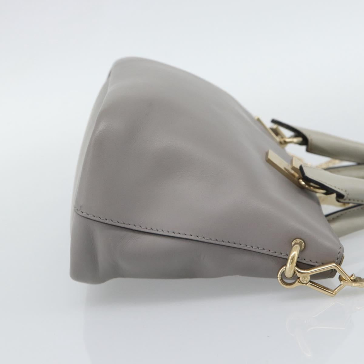 Chloe Hand Bag Leather 2way Gray Gold Auth bs36618A