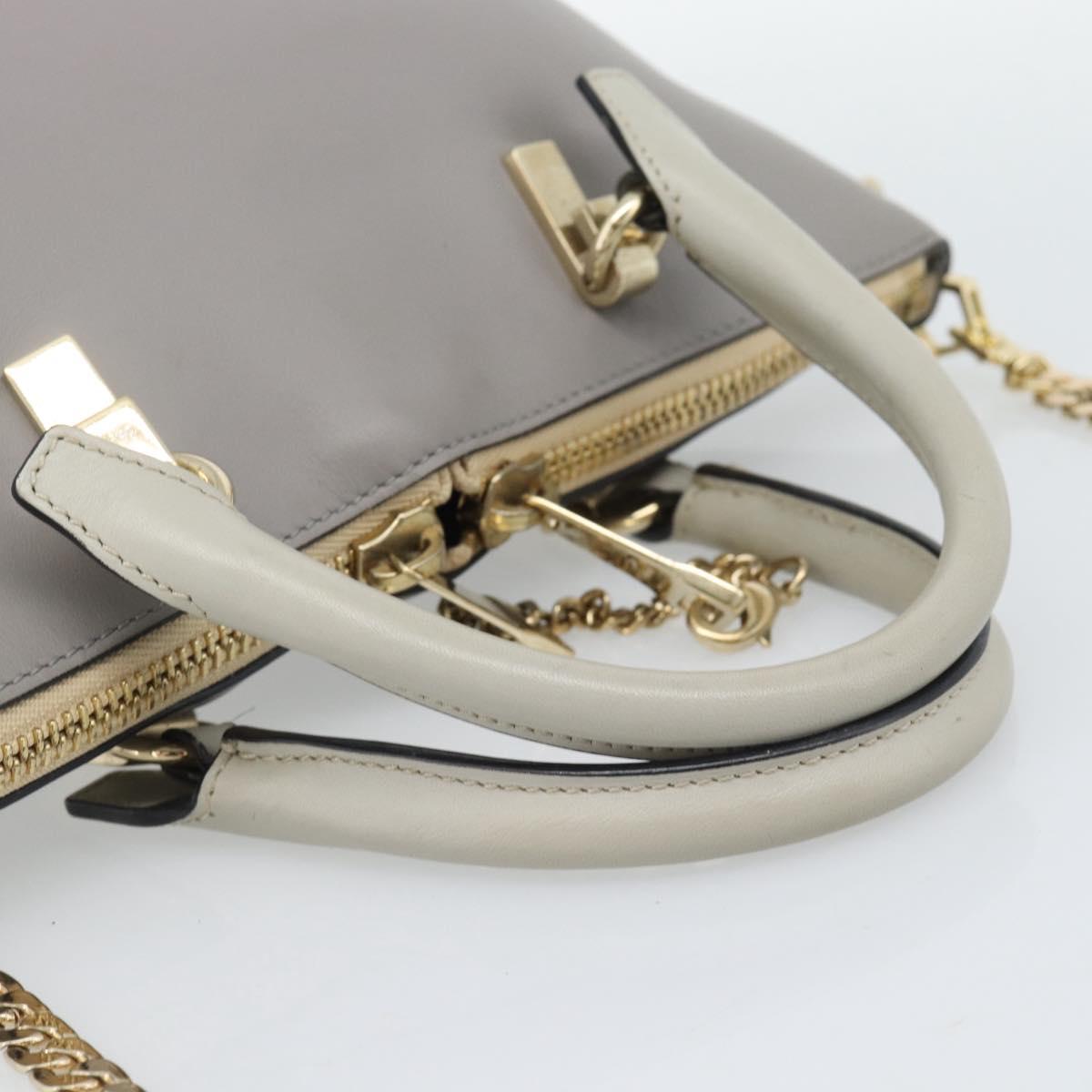 Chloe Hand Bag Leather 2way Gray Gold Auth bs36618A