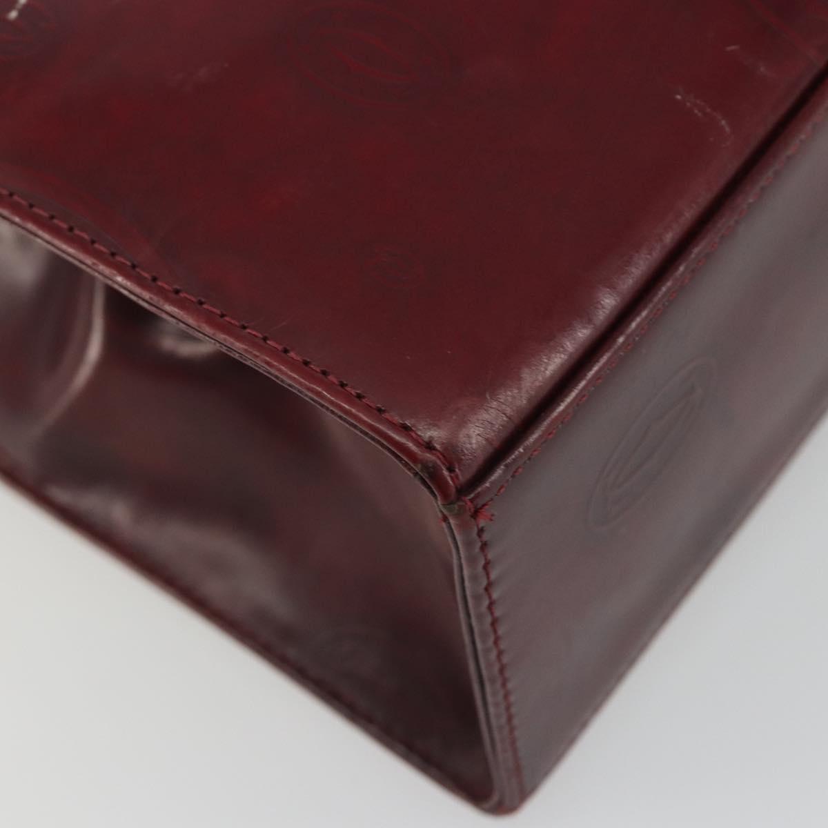 CARTIER Happy Birthday Hand Bag Patent leather Red Auth bs36621