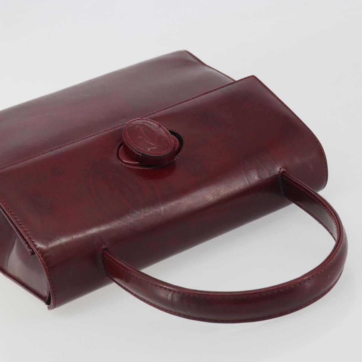 CARTIER Happy Birthday Hand Bag Patent leather Red Auth bs36621