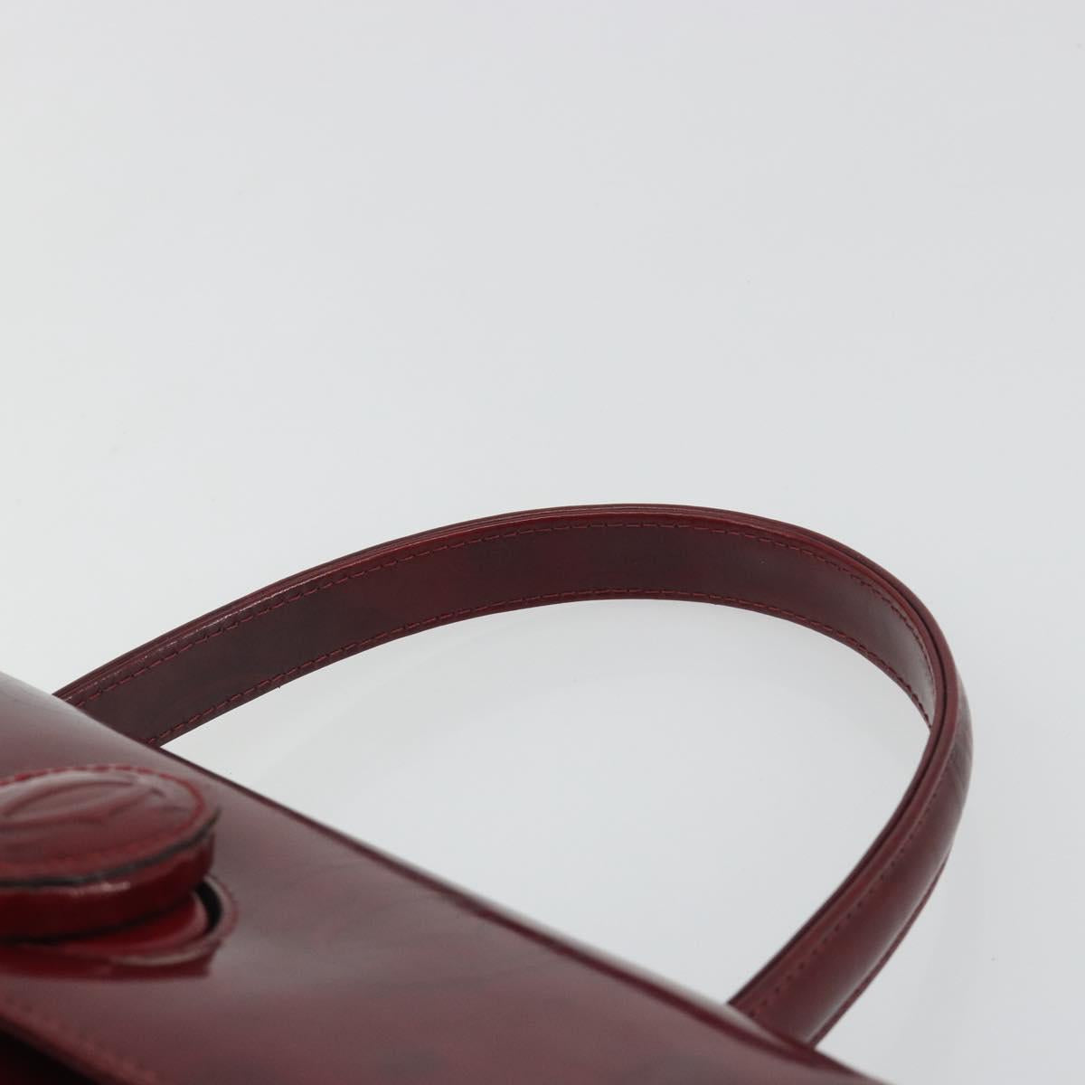 CARTIER Happy Birthday Hand Bag Patent leather Red Auth bs36621