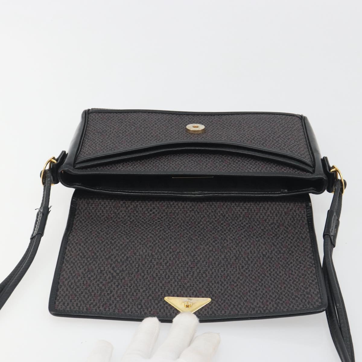 SAINT LAURENT Shoulder Bag PVC Canvas Black Gold Auth bs36624