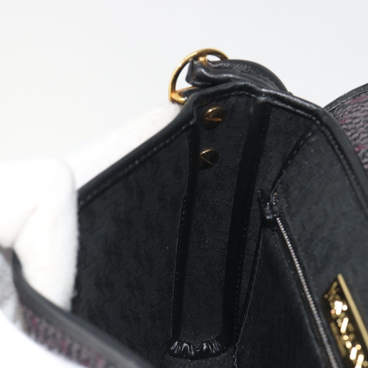 SAINT LAURENT Shoulder Bag PVC Canvas Black Gold Auth bs36624