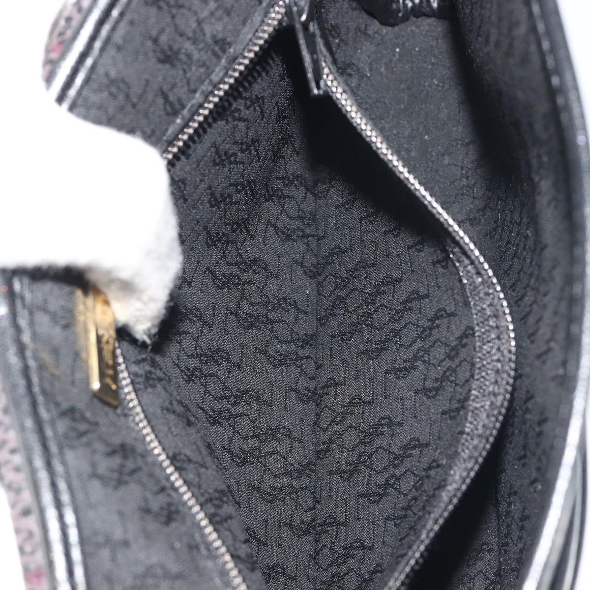 SAINT LAURENT Shoulder Bag PVC Canvas Black Gold Auth bs36624
