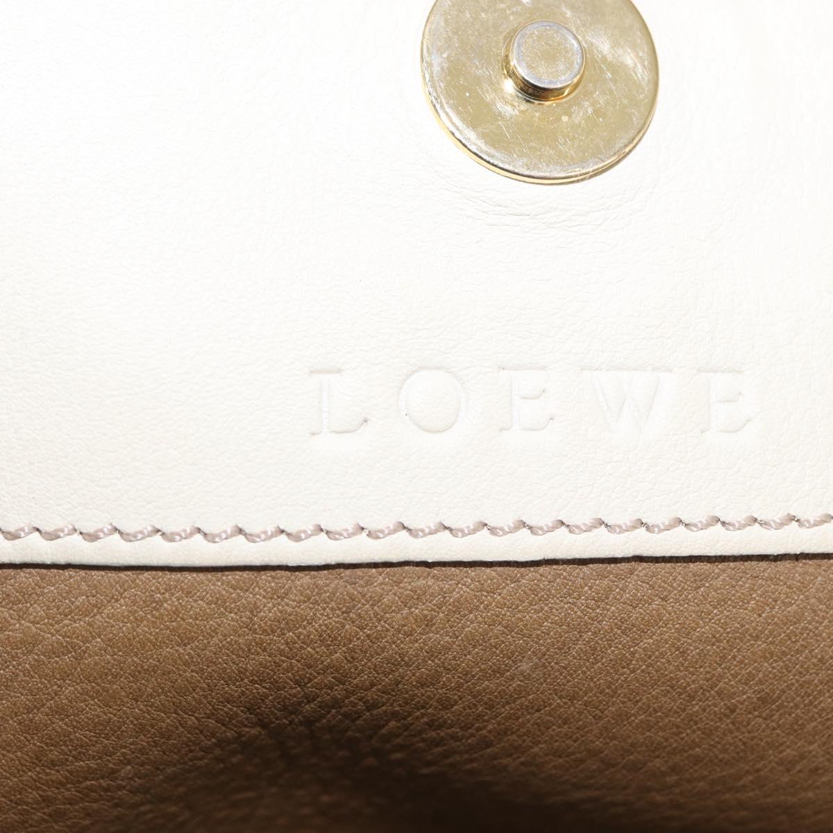 LOEWE Shoulder Bag Suede Brown Gold Auth bs36625