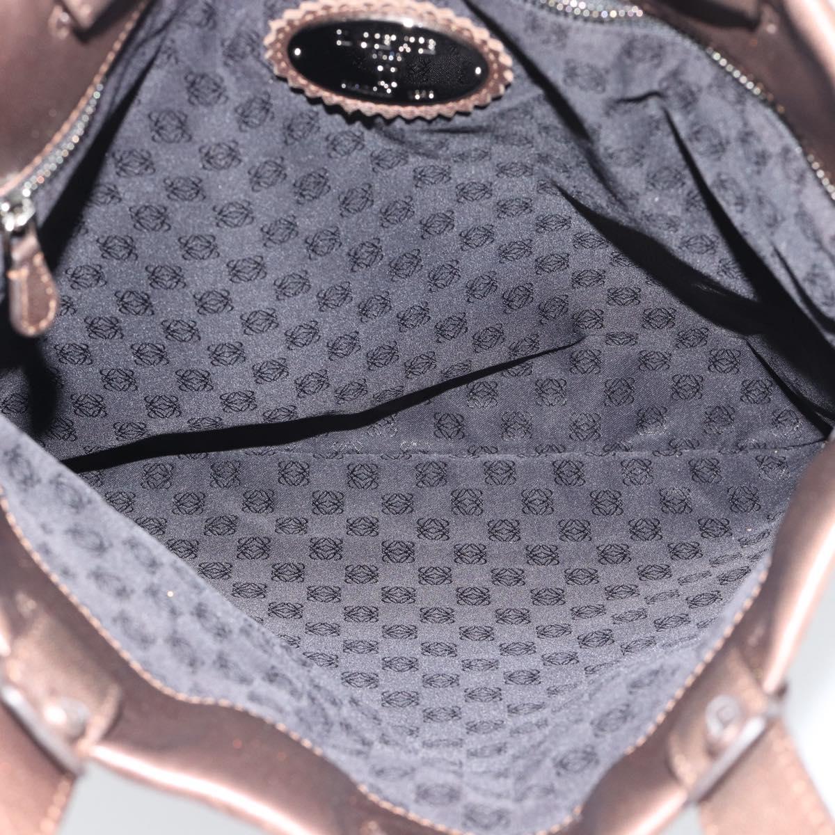 LOEWE Tote Bag Leather Bronze Auth bs36630