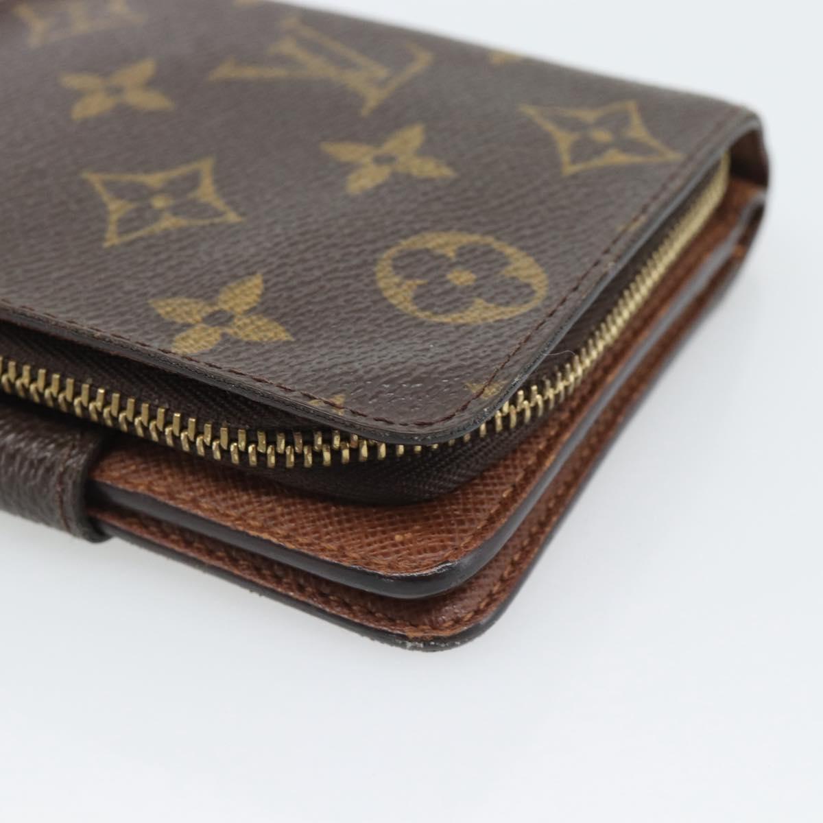 LOUIS VUITTON Monogram Compact Zip Wallet M61667 LV Auth bs36635