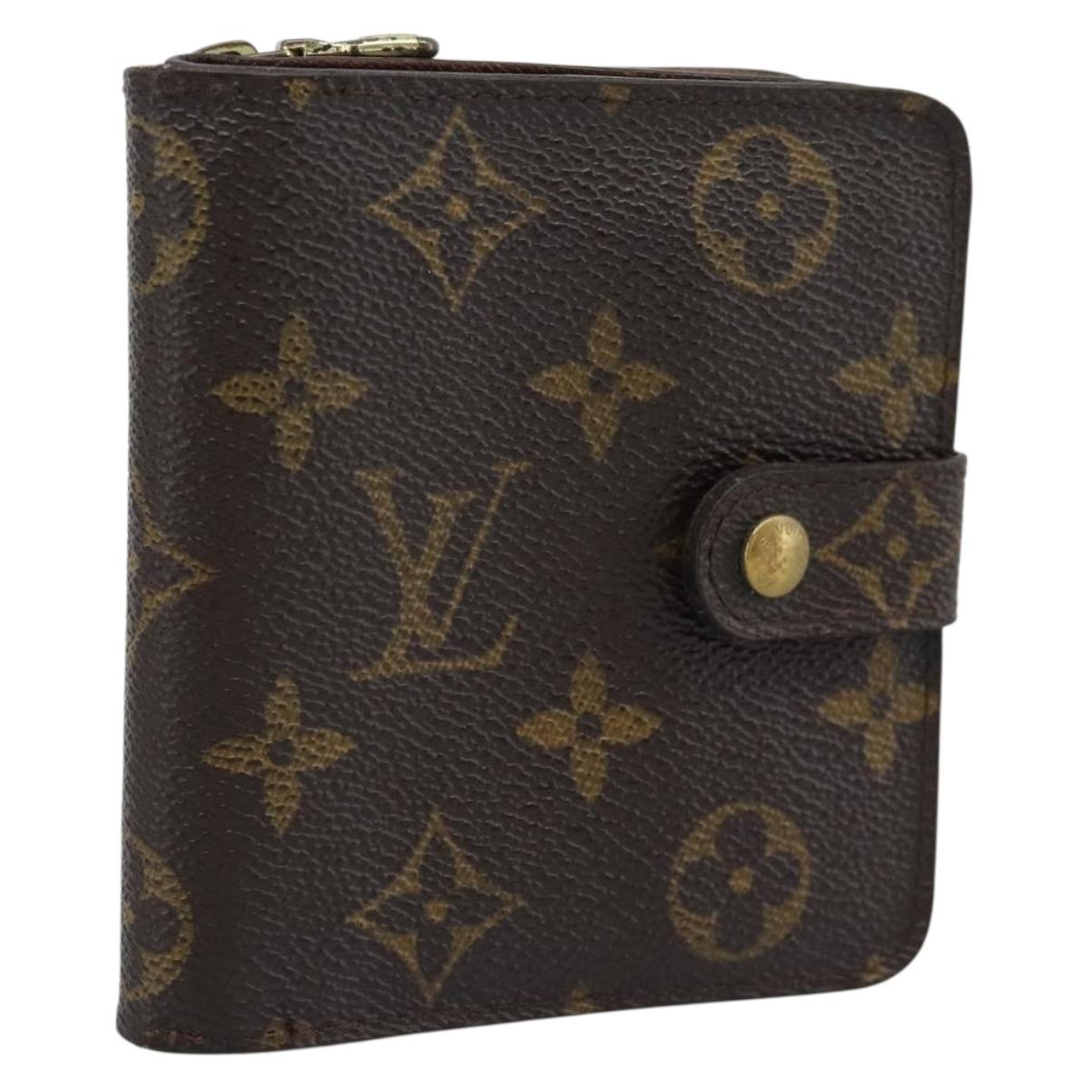 LOUIS VUITTON Monogram Compact Zip Wallet M61667 LV Auth bs36635