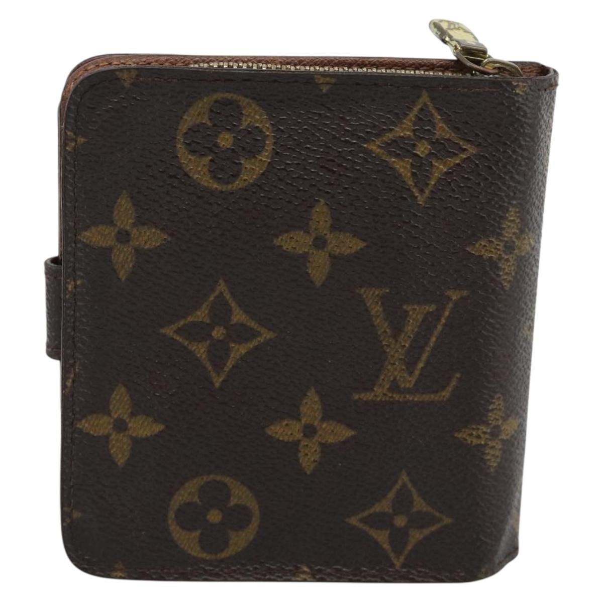 LOUIS VUITTON Monogram Compact Zip Wallet M61667 LV Auth bs36635