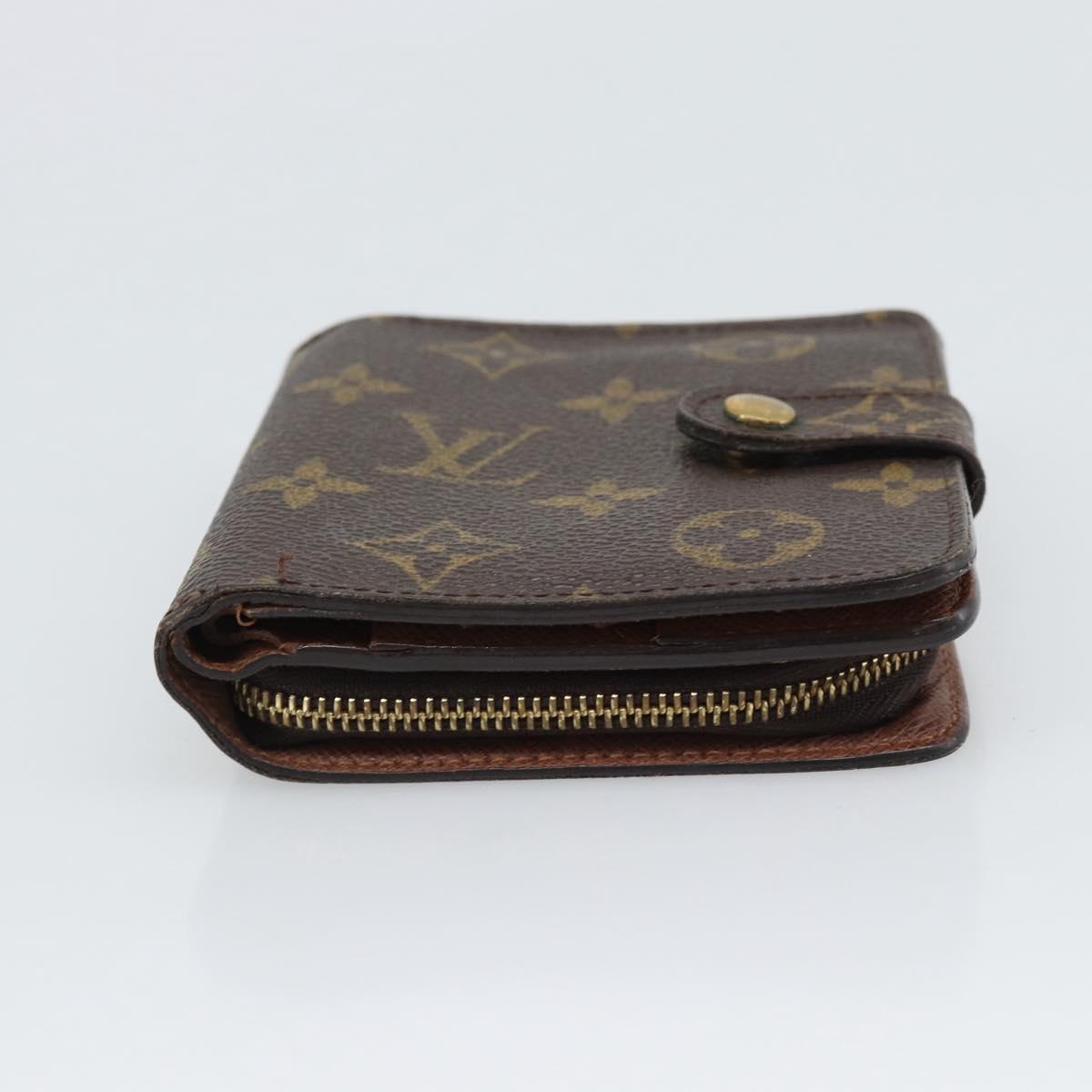 LOUIS VUITTON Monogram Compact Zip Wallet M61667 LV Auth bs36635
