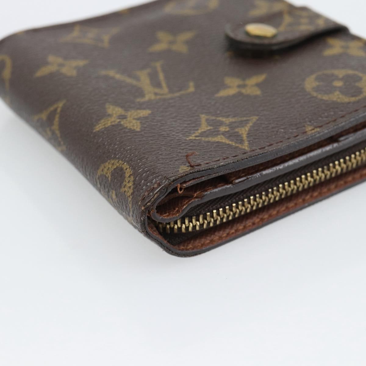 LOUIS VUITTON Monogram Compact Zip Wallet M61667 LV Auth bs36635