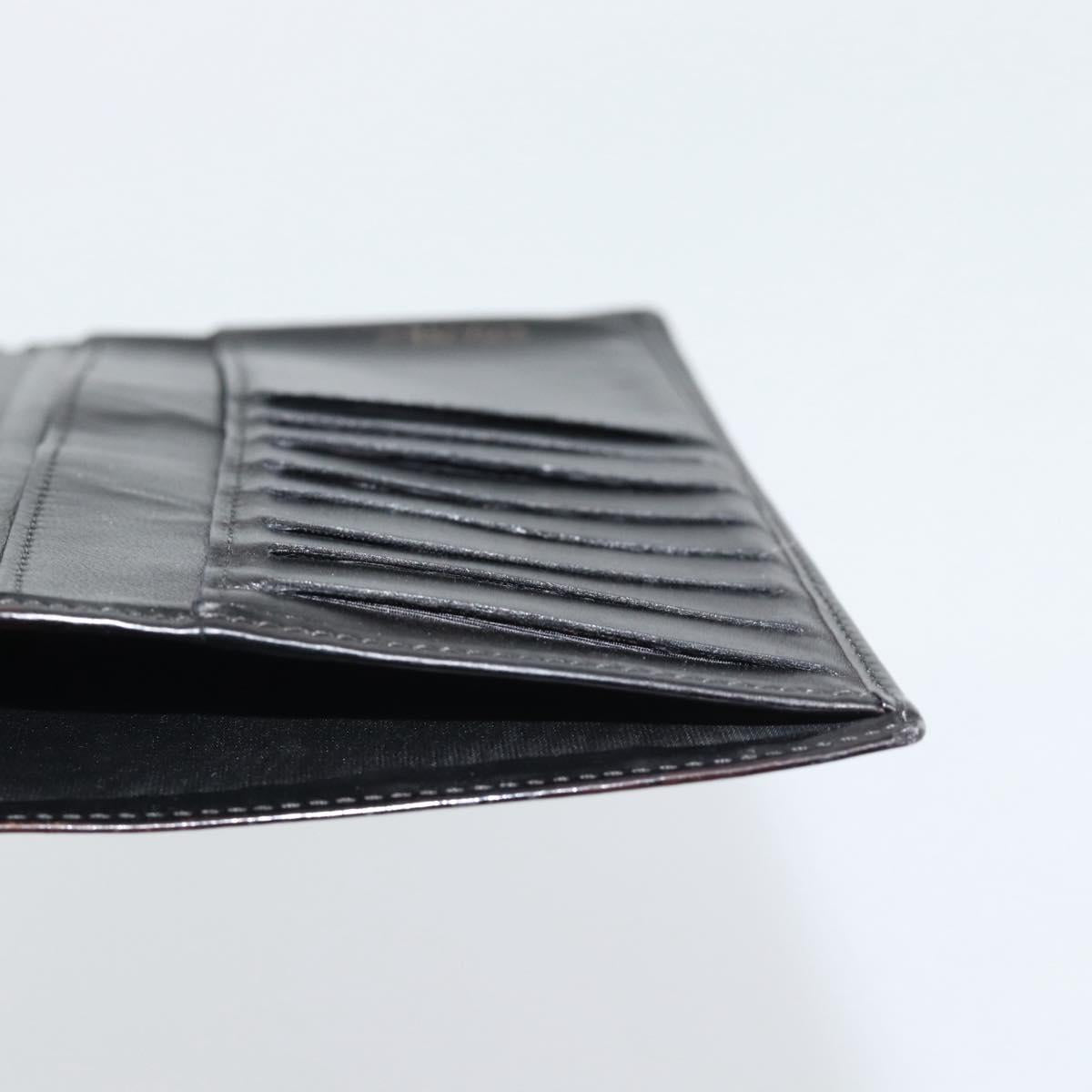 CHANEL Long Wallet Patent leather Black Gold CC Auth bs36639