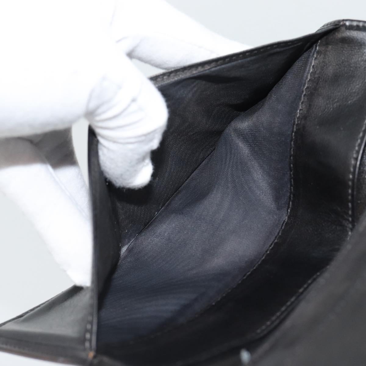 CHANEL Long Wallet Patent leather Black Gold CC Auth bs36639