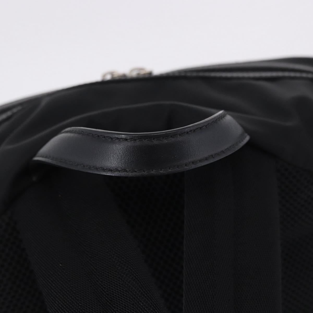 FENDI Backpack Nylon Black Silver Auth bs36641V