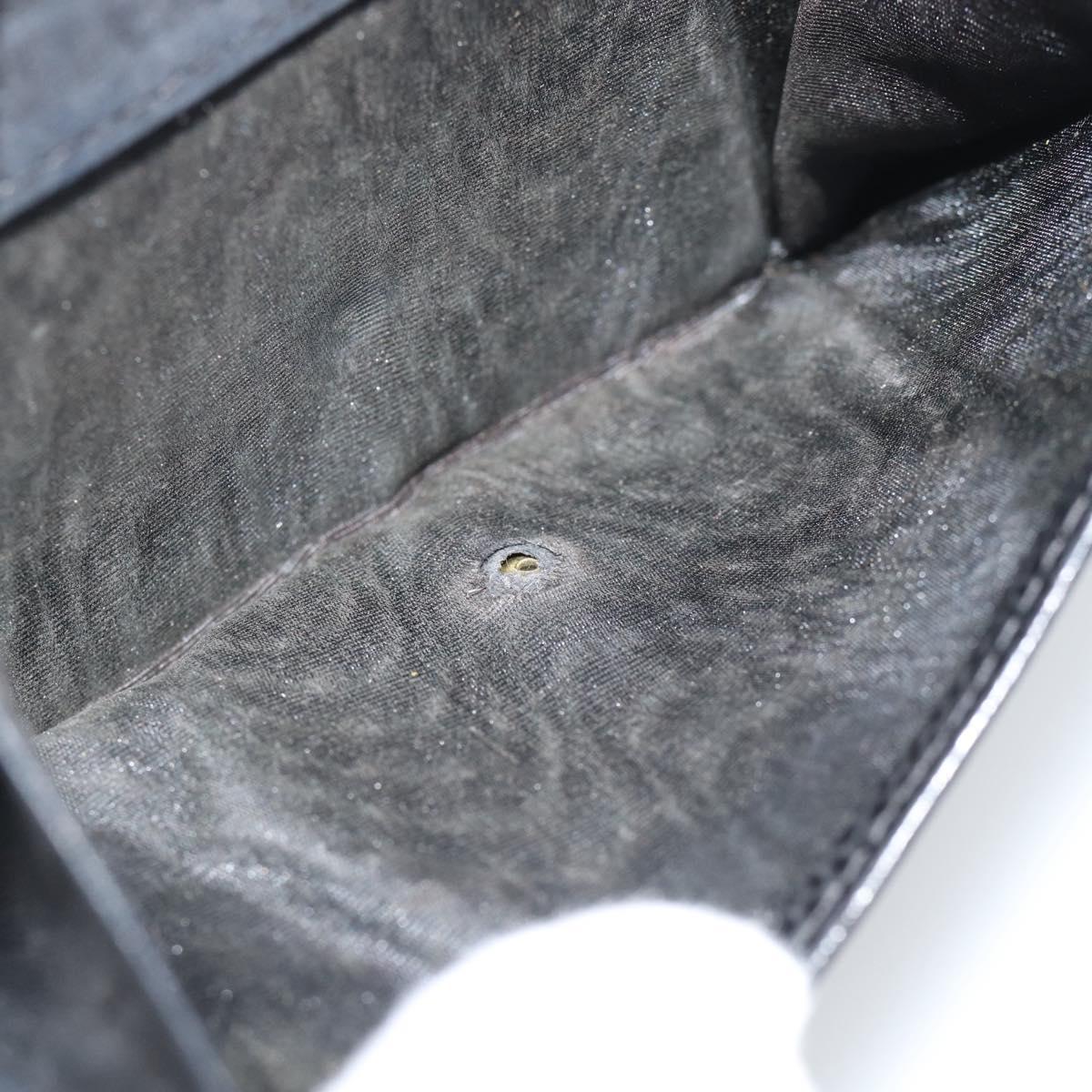 CHANEL COCO Mark Bifold Wallet Caviar Skin Black Gold CC Auth bs36643