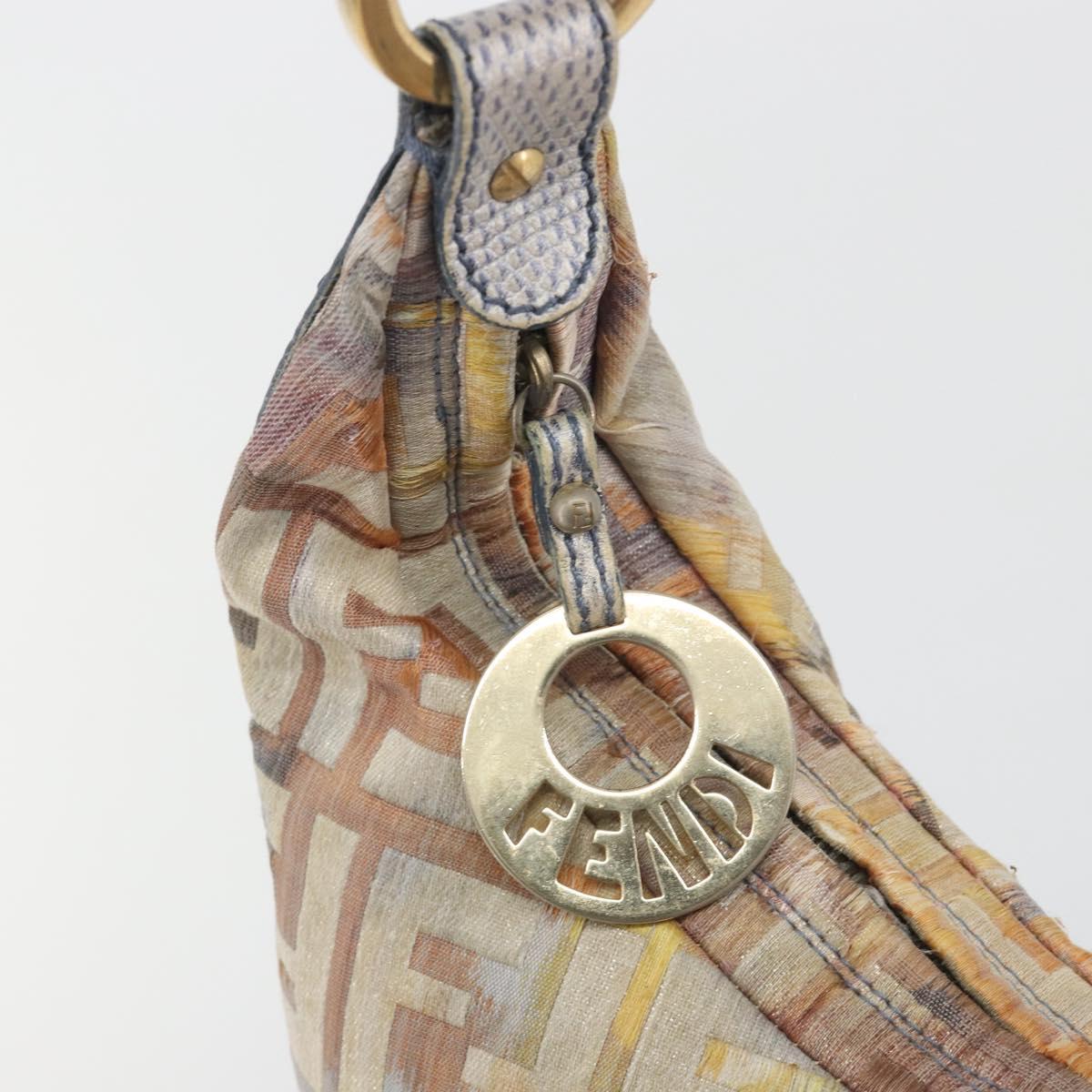 FENDI Zucca Canvas Chain Hand Bag Multicolor Gold Auth bs36645