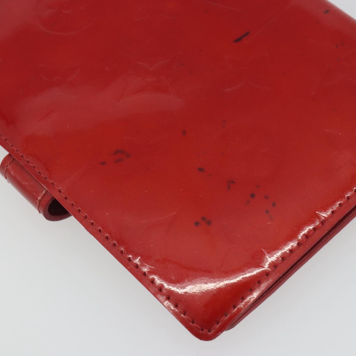 LOUIS VUITTON Monogram Vernis Agenda PM Planner Cover Red R21016 LV Auth bs36647