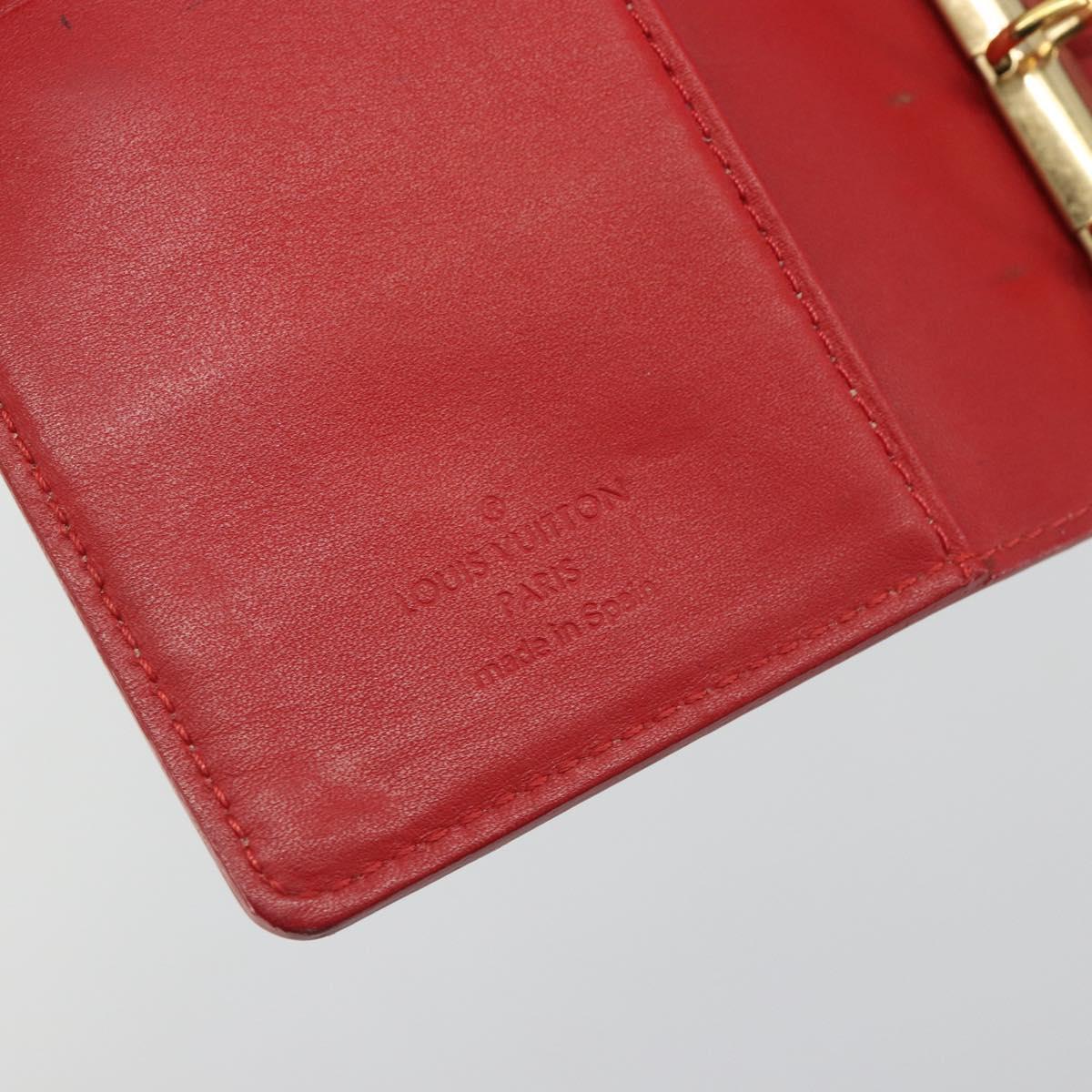 LOUIS VUITTON Monogram Vernis Agenda PM Planner Cover Red R21016 LV Auth bs36647