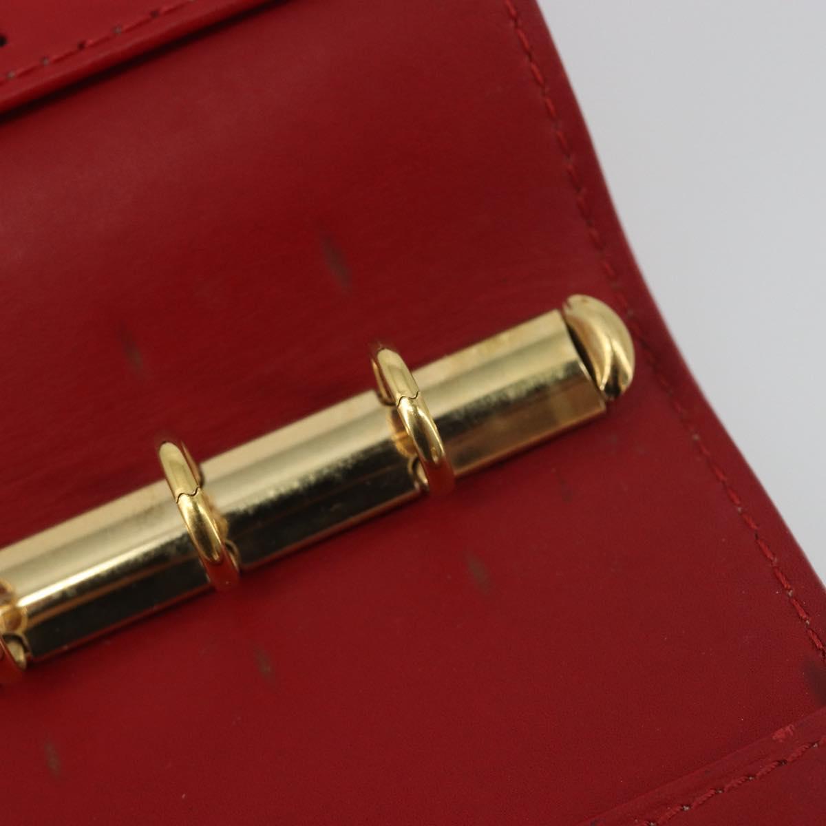 LOUIS VUITTON Monogram Vernis Agenda PM Planner Cover Red R21016 LV Auth bs36647