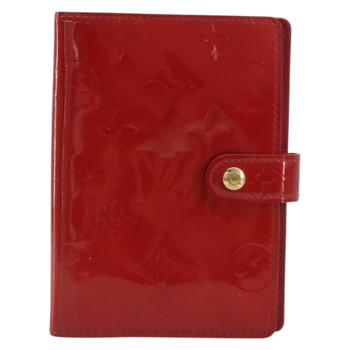 LOUIS VUITTON Monogram Vernis Agenda PM Planner Cover Red R21016 LV Auth bs36647