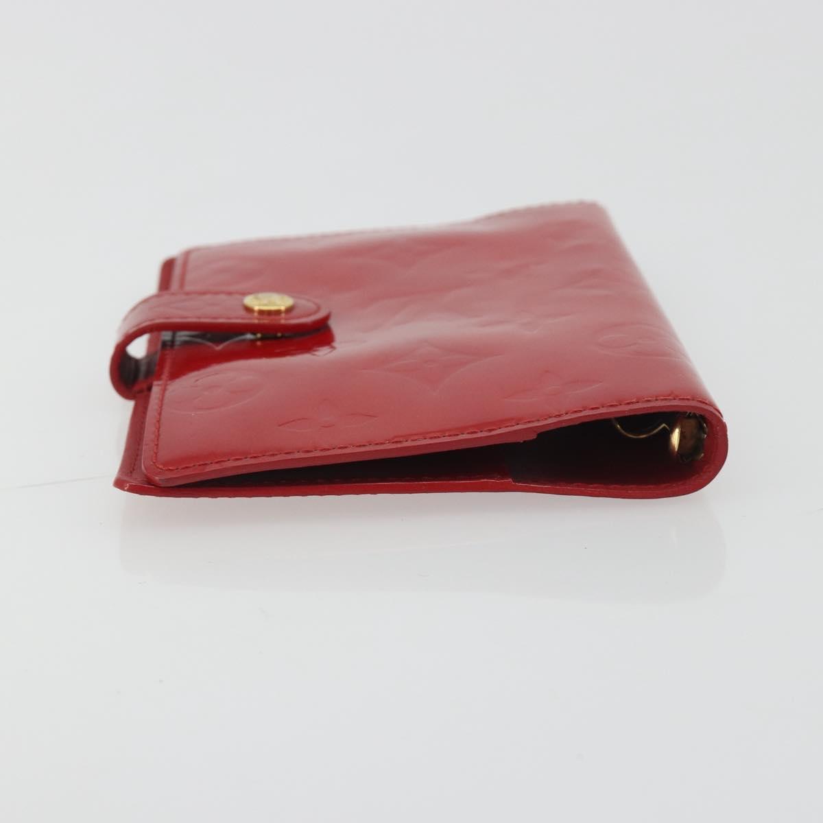 LOUIS VUITTON Monogram Vernis Agenda PM Planner Cover Red R21016 LV Auth bs36647