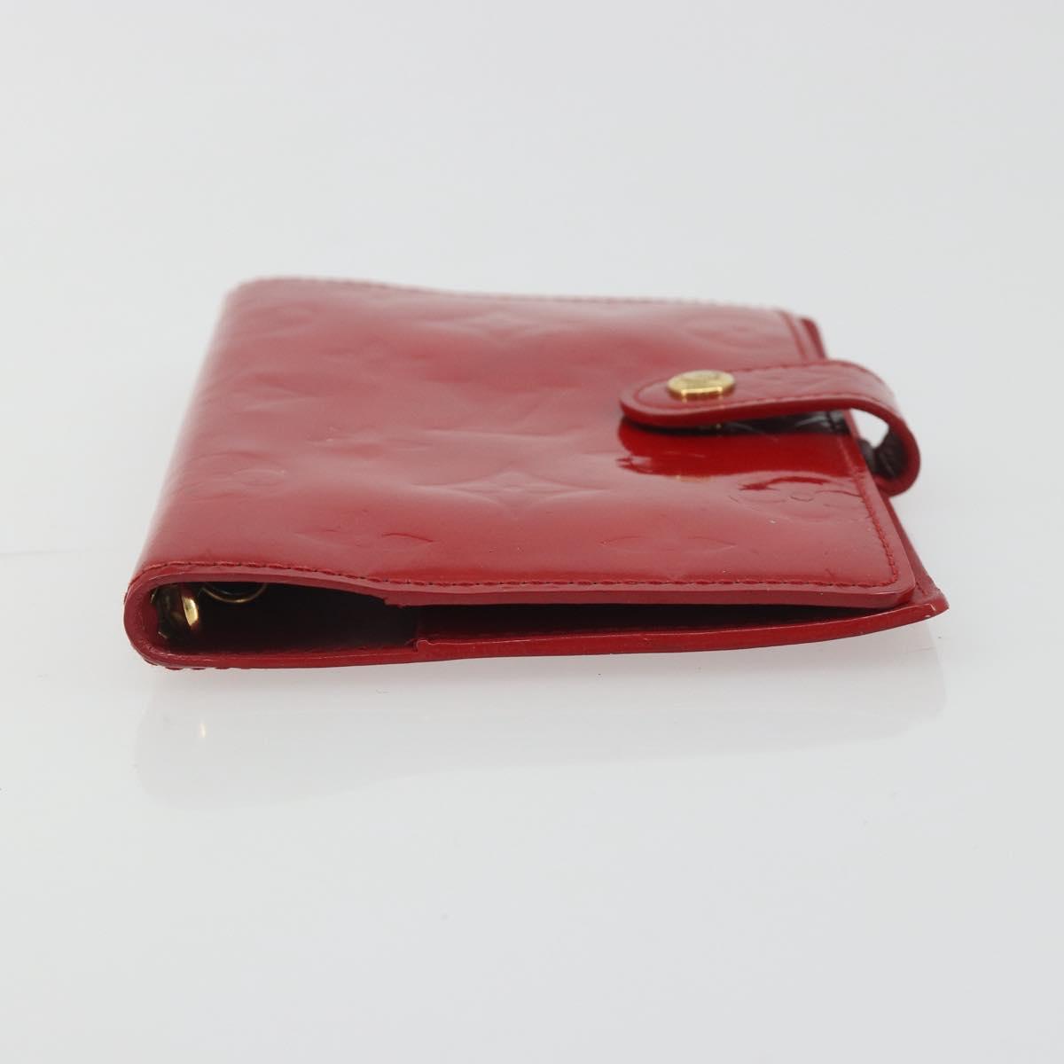 LOUIS VUITTON Monogram Vernis Agenda PM Planner Cover Red R21016 LV Auth bs36647