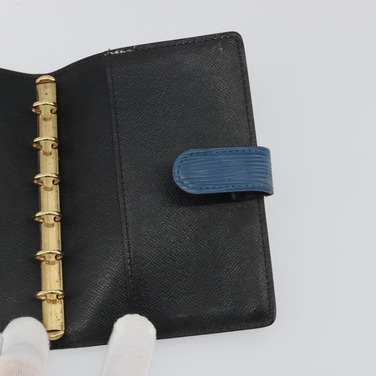 LOUIS VUITTON Epi Agenda PM Day Planner Cover Blue R20055 LV Auth bs36649