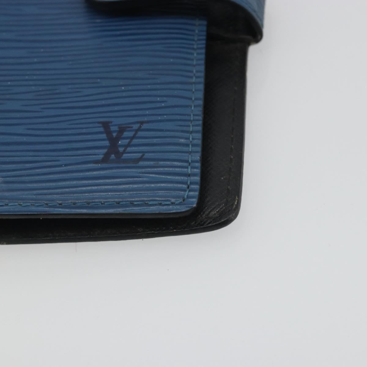 LOUIS VUITTON Epi Agenda PM Day Planner Cover Blue R20055 LV Auth bs36649