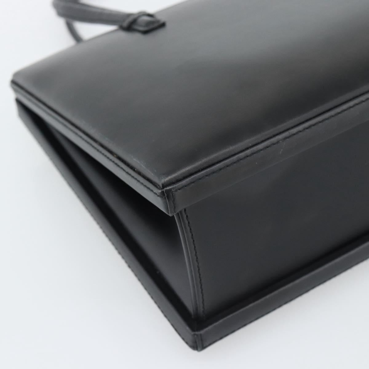 LOEWE Hand Bag Leather Black Auth bs36651