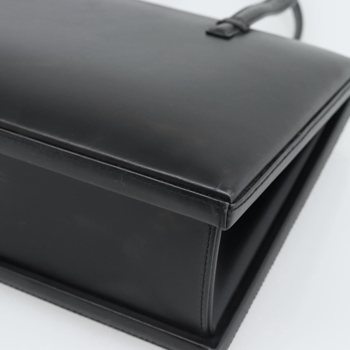 LOEWE Hand Bag Leather Black Auth bs36651