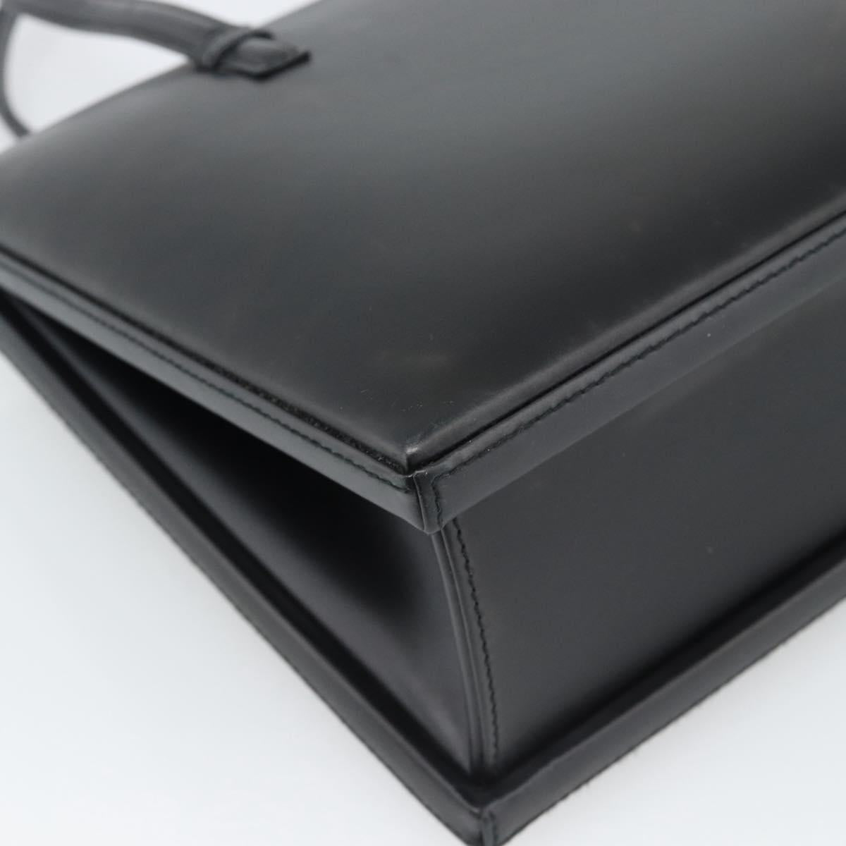 LOEWE Hand Bag Leather Black Auth bs36651