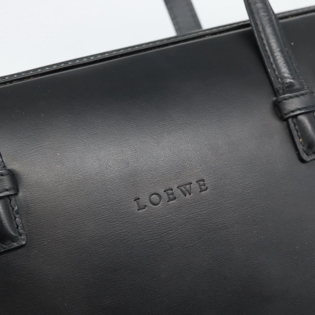 LOEWE Hand Bag Leather Black Auth bs36651