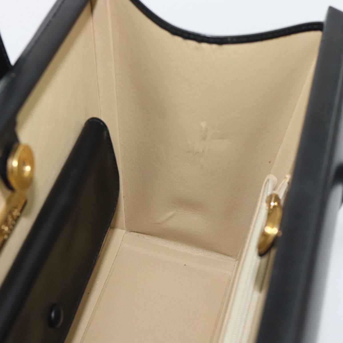 LOEWE Hand Bag Leather Black Auth bs36651