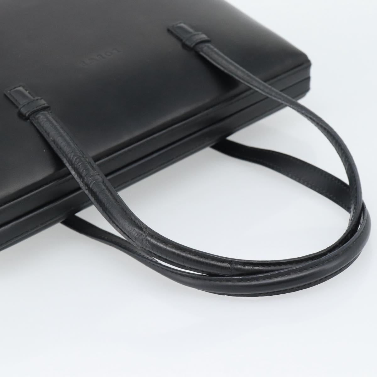 LOEWE Hand Bag Leather Black Auth bs36651