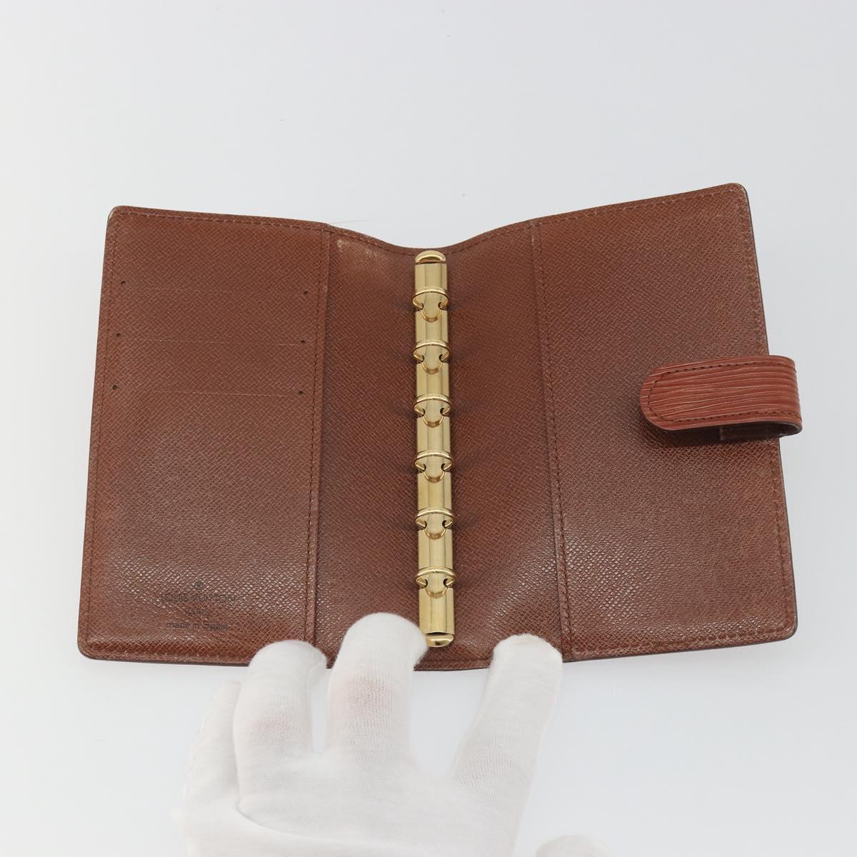LOUIS VUITTON Epi Agenda PM Day Planner Cover Brown R20053 LV Auth bs36653