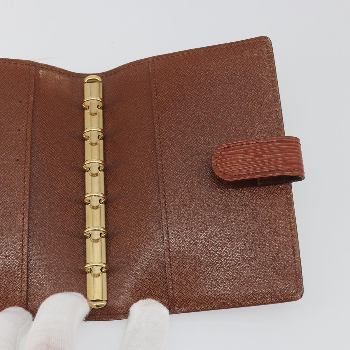 LOUIS VUITTON Epi Agenda PM Day Planner Cover Brown R20053 LV Auth bs36653