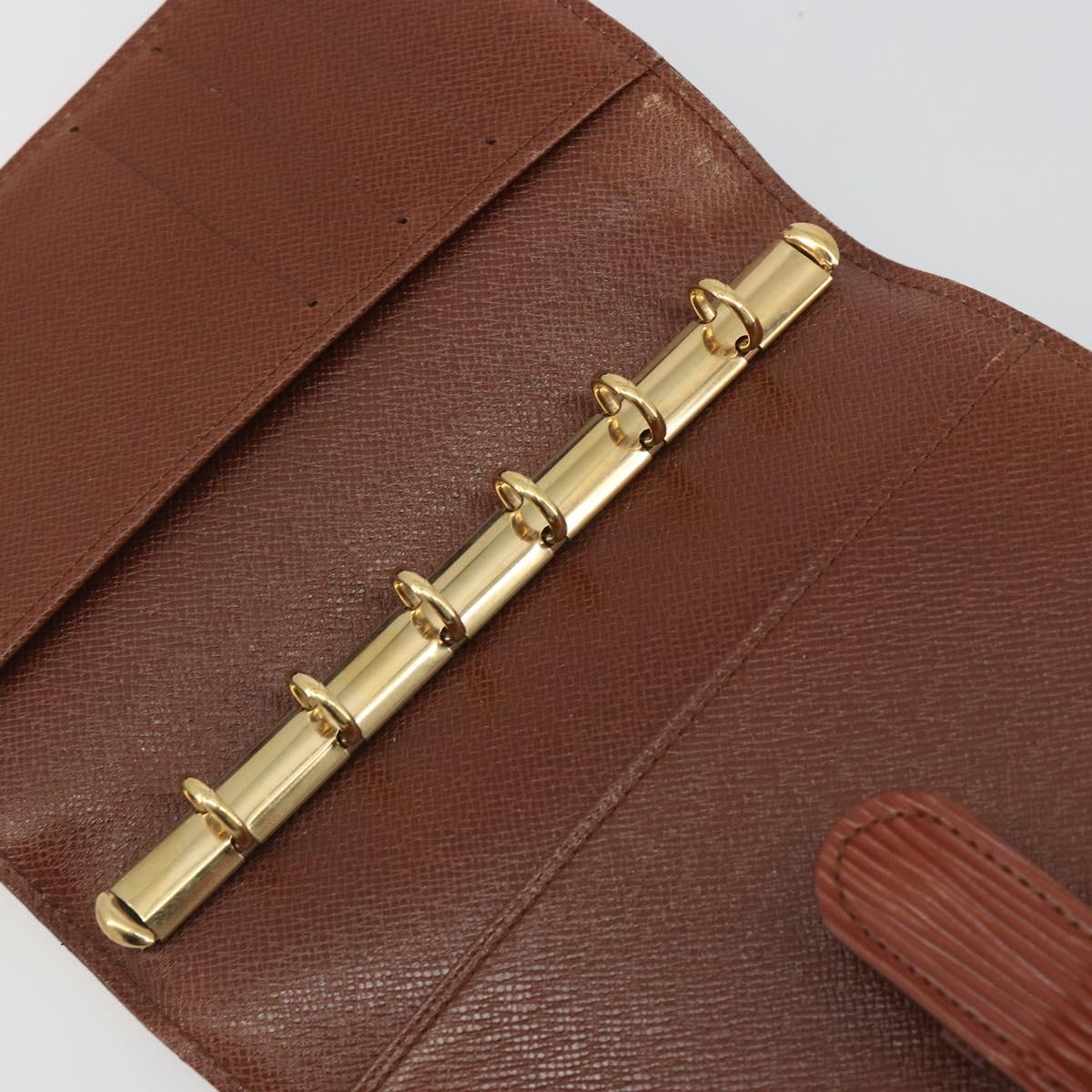 LOUIS VUITTON Epi Agenda PM Day Planner Cover Brown R20053 LV Auth bs36653
