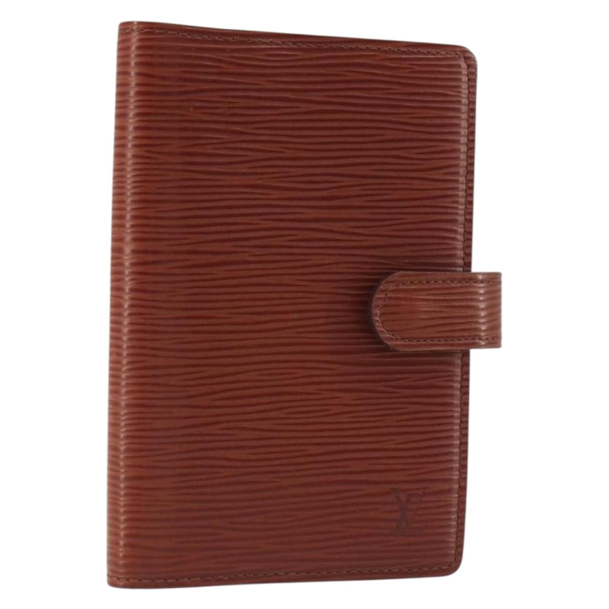 LOUIS VUITTON Epi Agenda PM Day Planner Cover Brown R20053 LV Auth bs36653