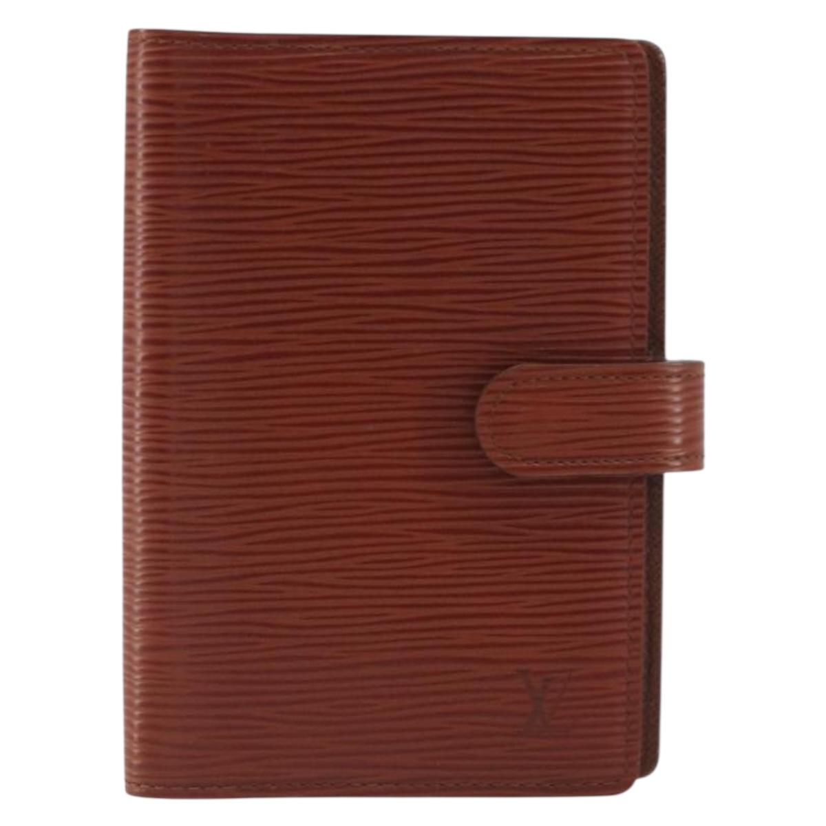 LOUIS VUITTON Epi Agenda PM Day Planner Cover Brown R20053 LV Auth bs36653