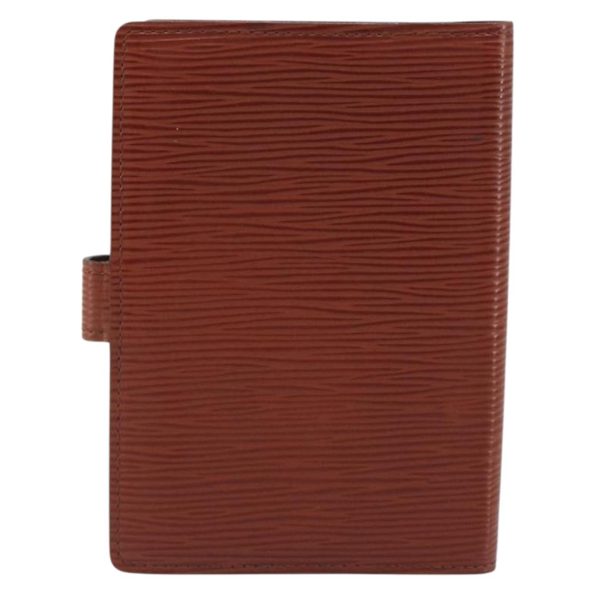 LOUIS VUITTON Epi Agenda PM Day Planner Cover Brown R20053 LV Auth bs36653