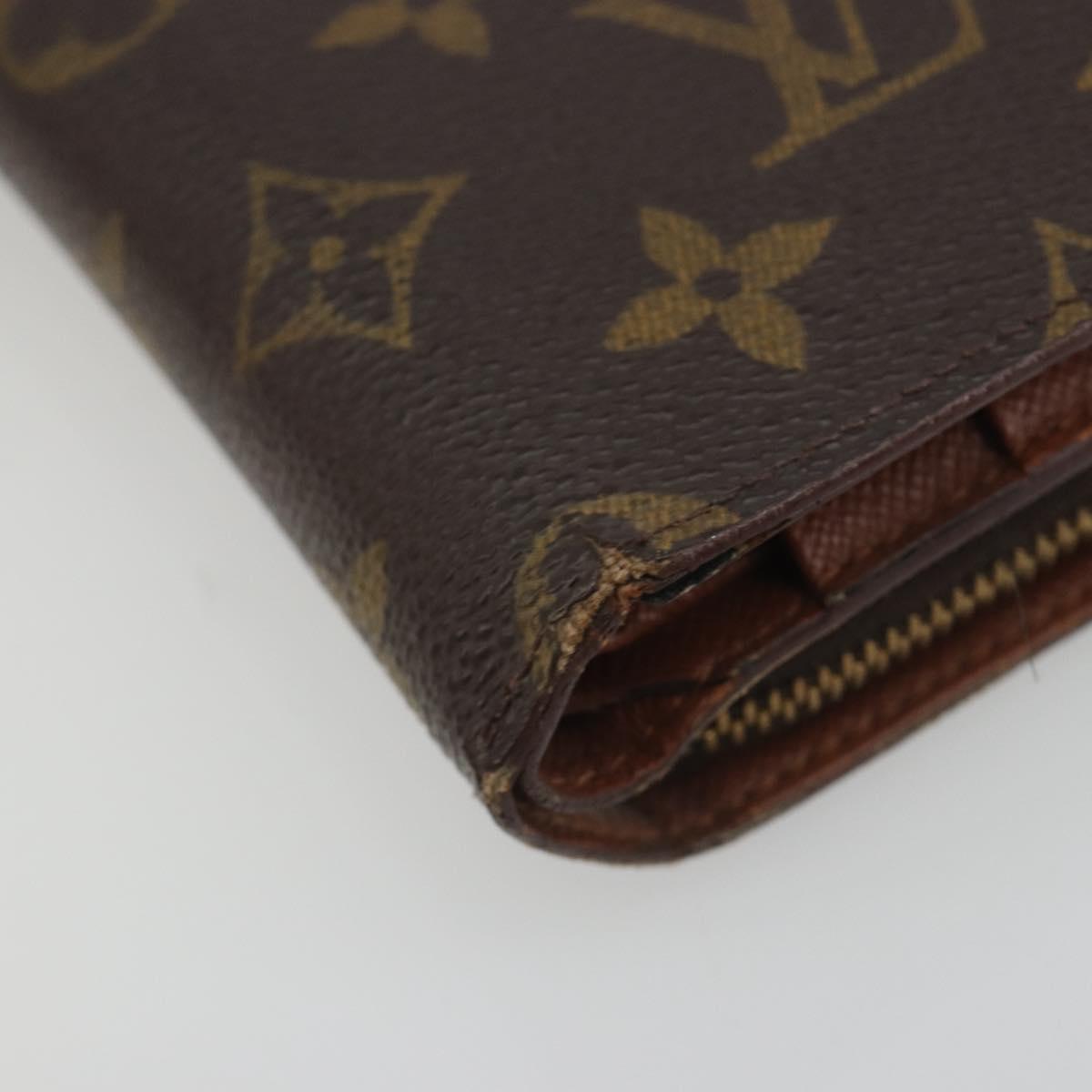 LOUIS VUITTON Monogram Porto Papie Zip Wallet M61207 LV Auth bs36654