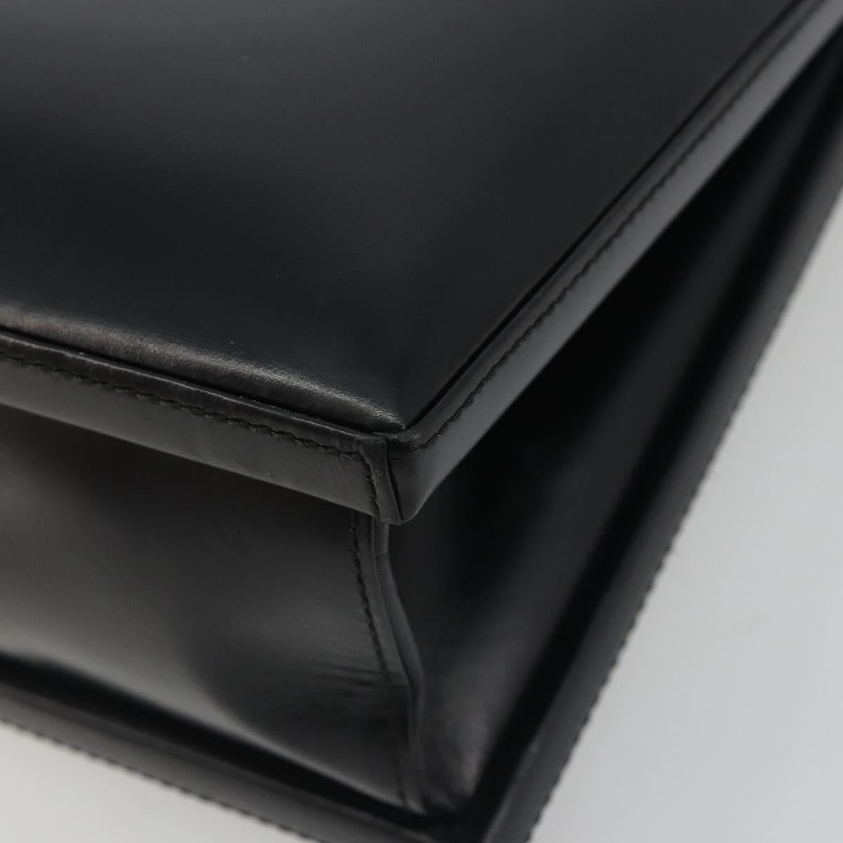 LOEWE Hand Bag Leather Black Auth bs36661
