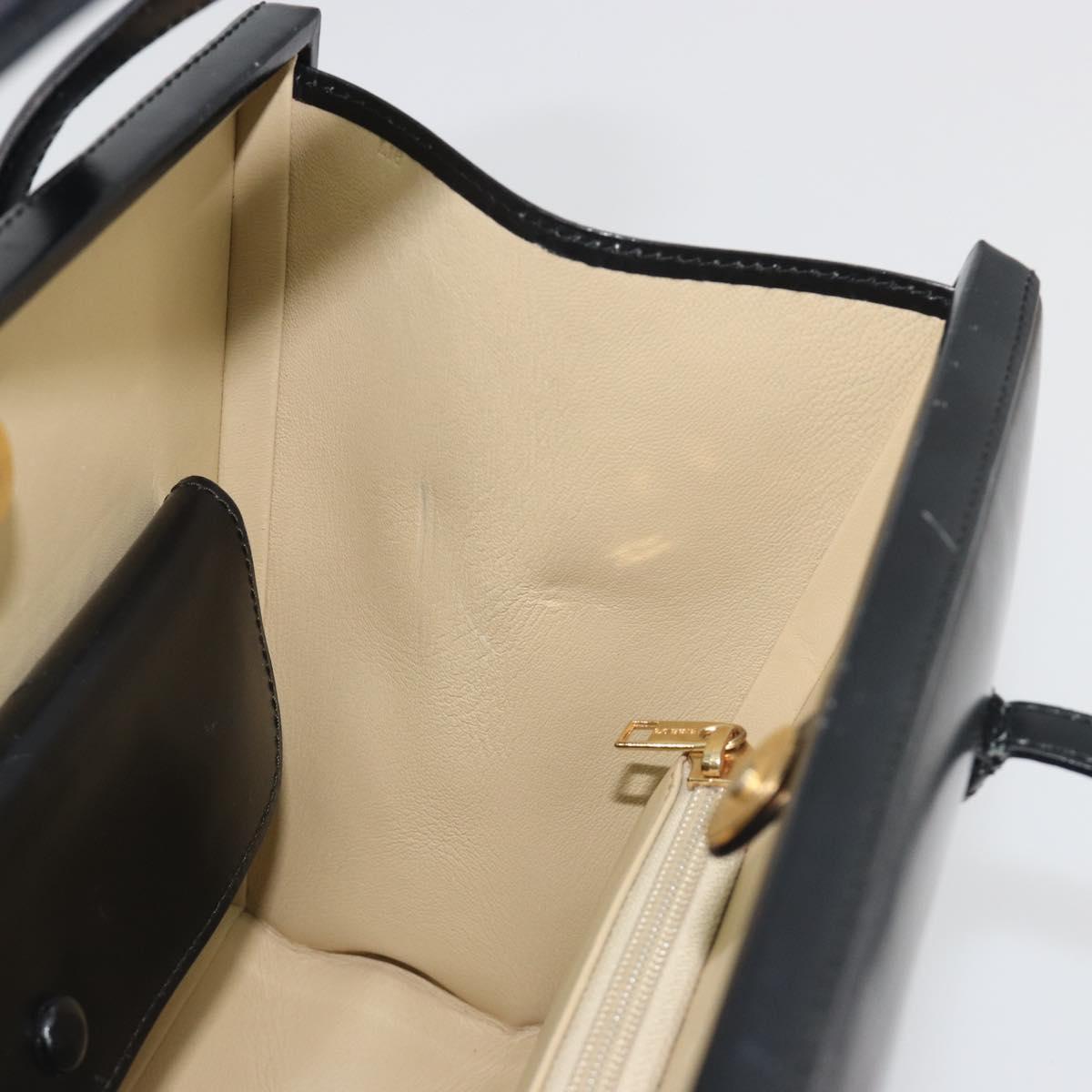 LOEWE Hand Bag Leather Black Auth bs36661