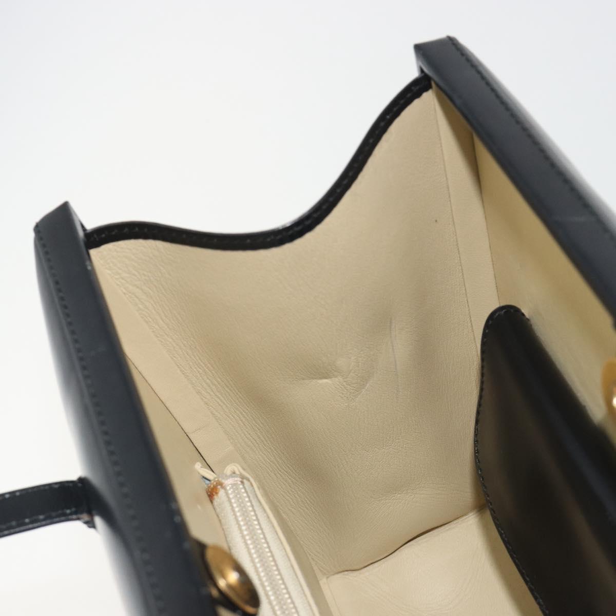 LOEWE Hand Bag Leather Black Auth bs36661